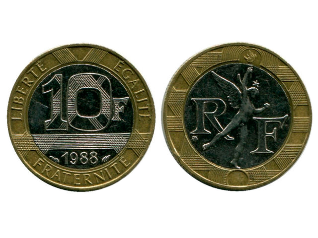 Монета Франции номиналом 10 франков