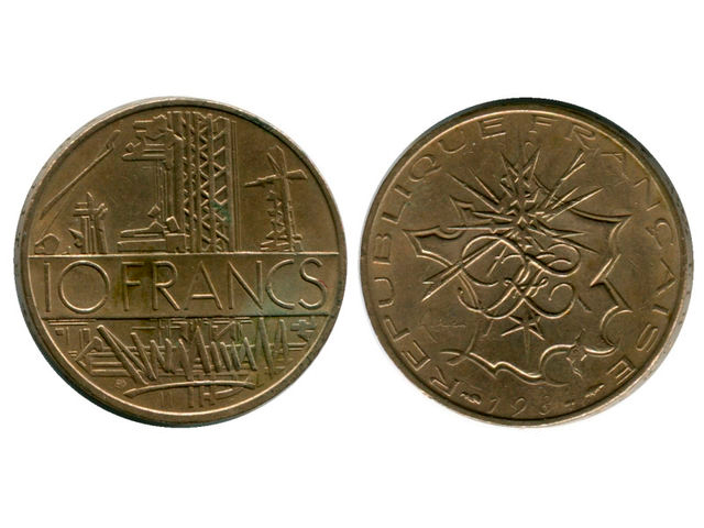 Монета Франции номиналом 10 франков